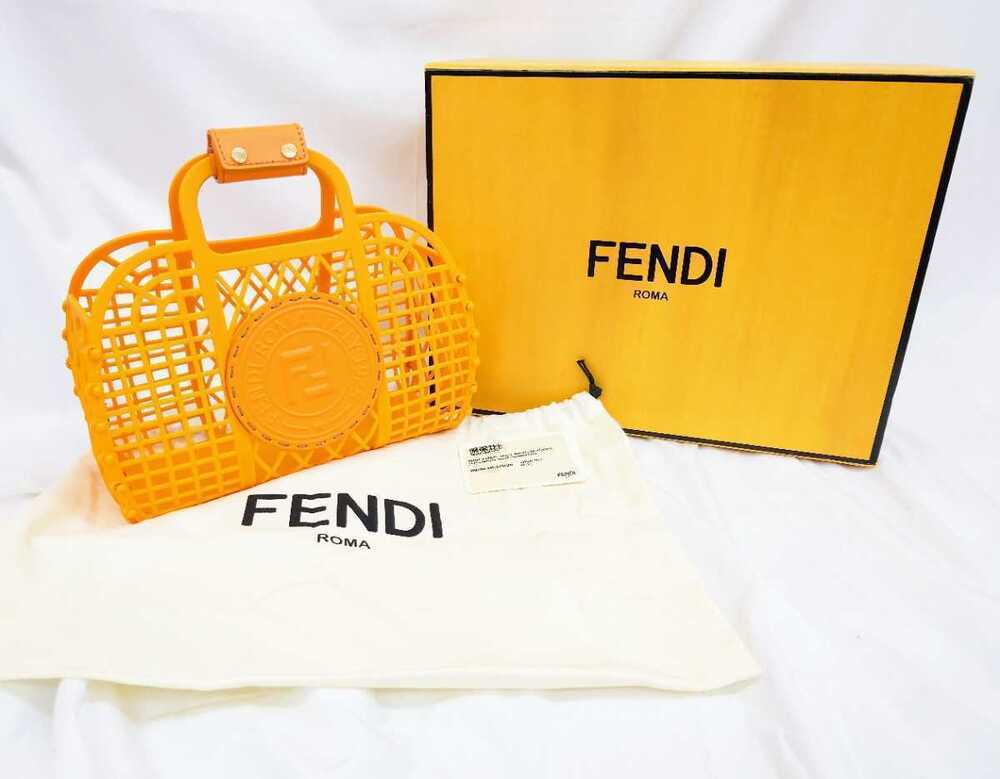 Fendi basket Handbag yellow orange bag
